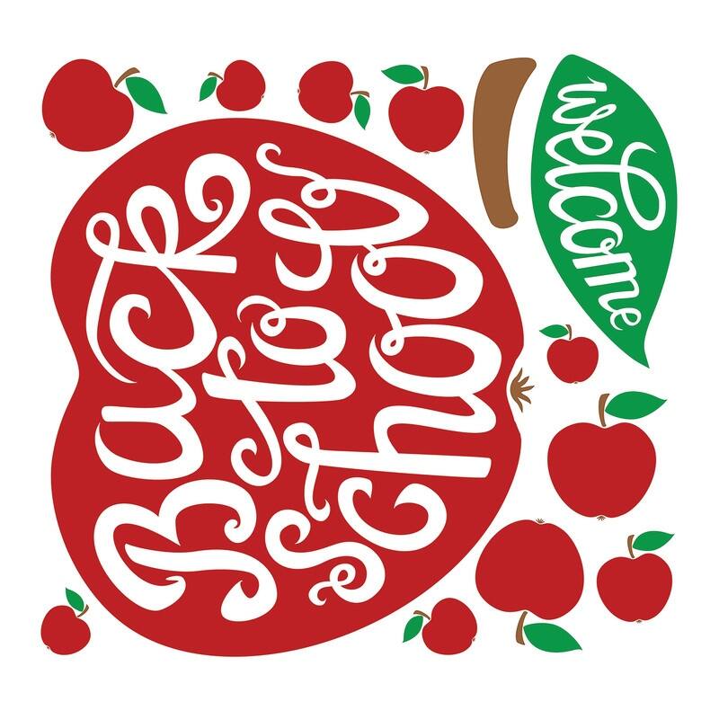 Back to School Apple Wall Decals
