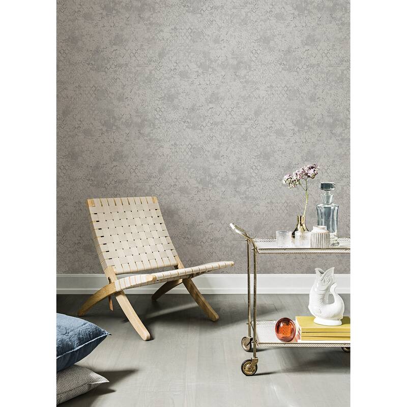 A-Street Prints Zilarra Light Grey Abstract Snakeskin Wallpaper
