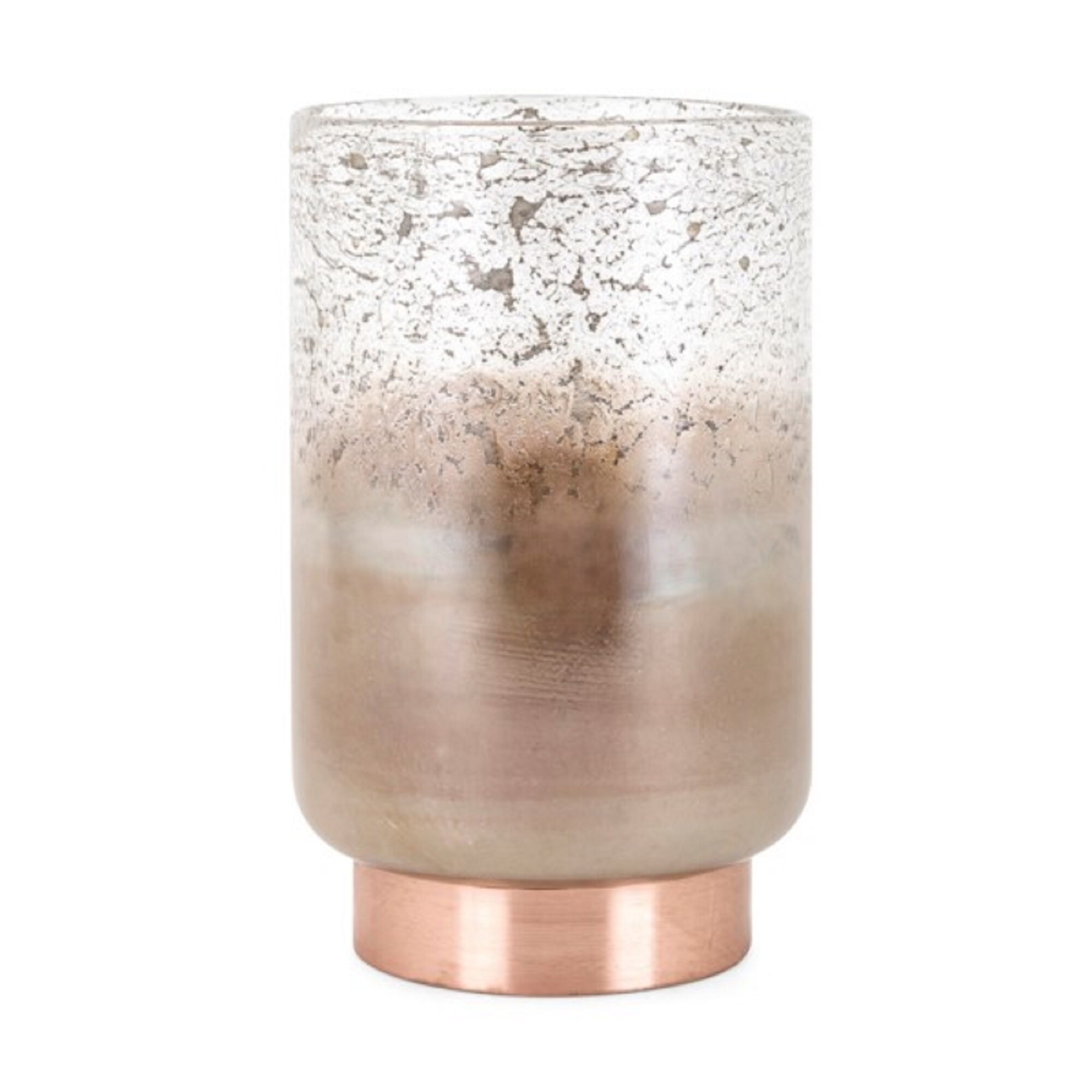Shop 10 5 Brown Large Hurricane Glass Vase With Copper Metal Base