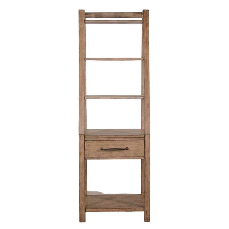 Yael Freestanding Pier with Adjustable Shelves, 72 Inch Light Brown