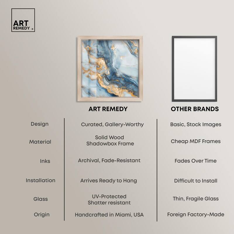 Golden Cloud Marble Shadowbox by Art Remedy