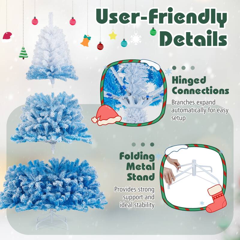 Costway 5/6/7/8 FT Artificial Christmas Tree with 180/250/350/470 Warm - See Details