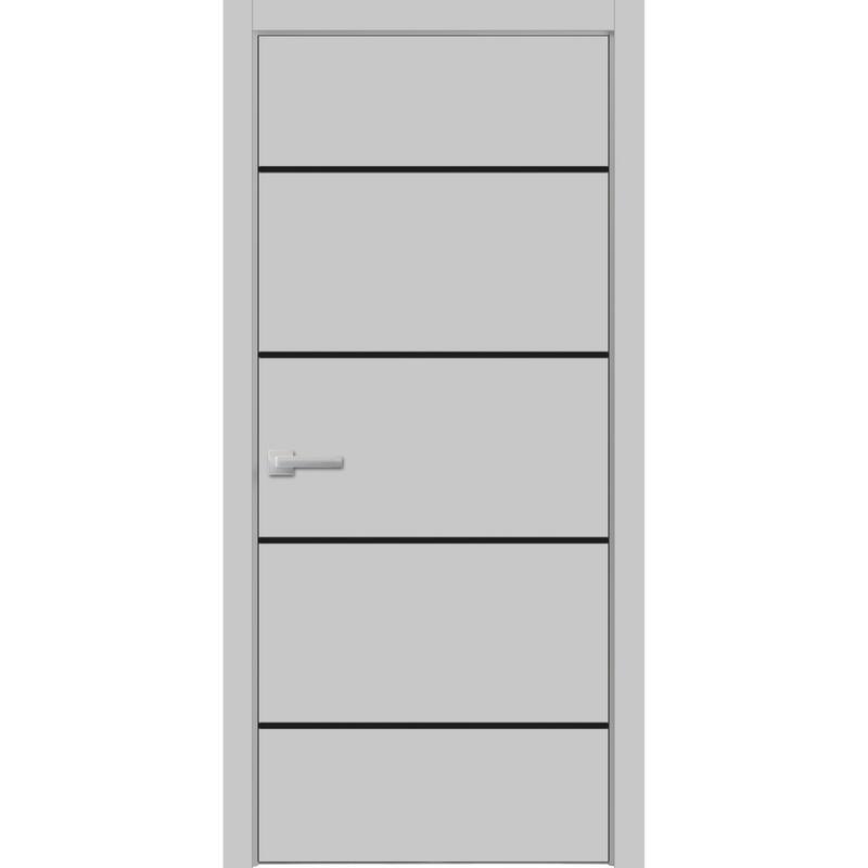 Solid French Door 18 x 80 Planum 0015 Grey Matte with| Bathroom - 18" x 96"
