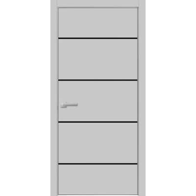 Solid French Door 18 x 80 Planum 0015 Grey Matte with| Bathroom