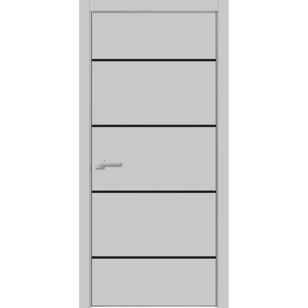Solid French Door 18 x 80 Planum 0015 Grey Matte with| Bathroom