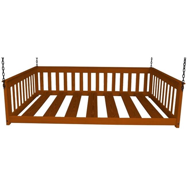 Pine Full Mission Hanging Daybed with Chain - Michael's Cherry Stain