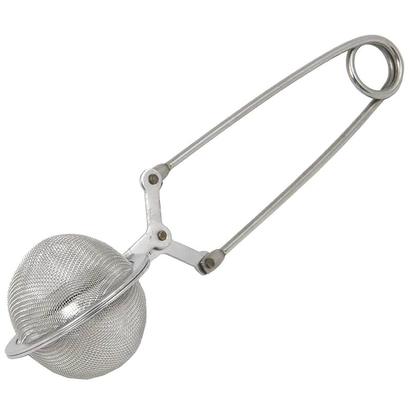 Chef Craft Stainless Steel Snap Mesh Ball Tea Infuser - Loose Leaf Tea Filter Strainer with Handle - 1 Pack