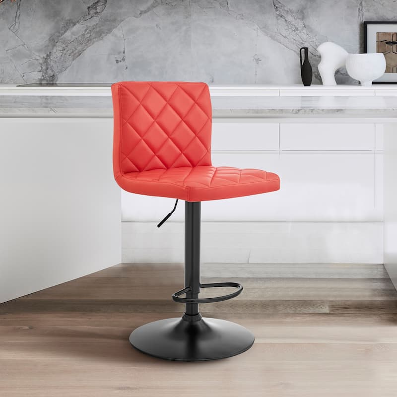 Duval 24" Adjustable Swivel Bar Stool - Red