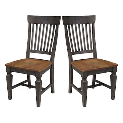 Solid Wood Vista Slat Back Dining Chairs - Set of Two