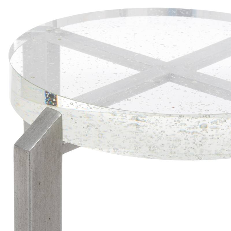 SAFAVIEH Couture Pixie Round Bubble Glass Accent Table - 15"W x 15"D x 21"H