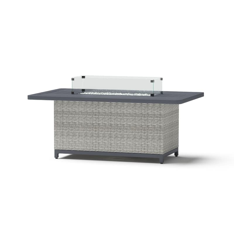 Cannes 8 Piece Sunbrella Outdoor Patio Motion Fire Set