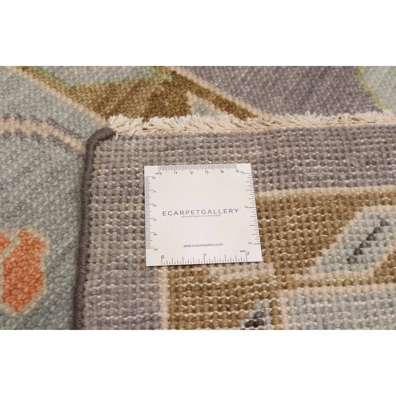 ECARPETGALLERY Hand-knotted Modern Oushak Dark Grey Wool Rug - 8'10 x 11'10