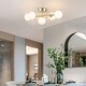 preview thumbnail 4 of 5, 5-Light Gold Finish Integrated LED Vanity Light with Opal Glass Shades