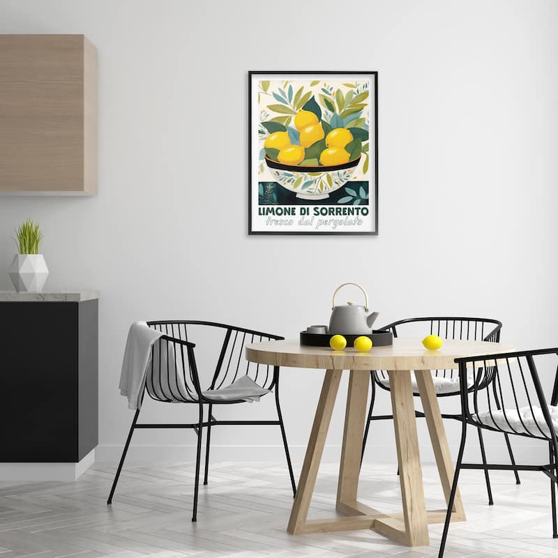 Stupell Charming Bowl of Lemons Framed Giclee Art Design By Lux + Me Designs