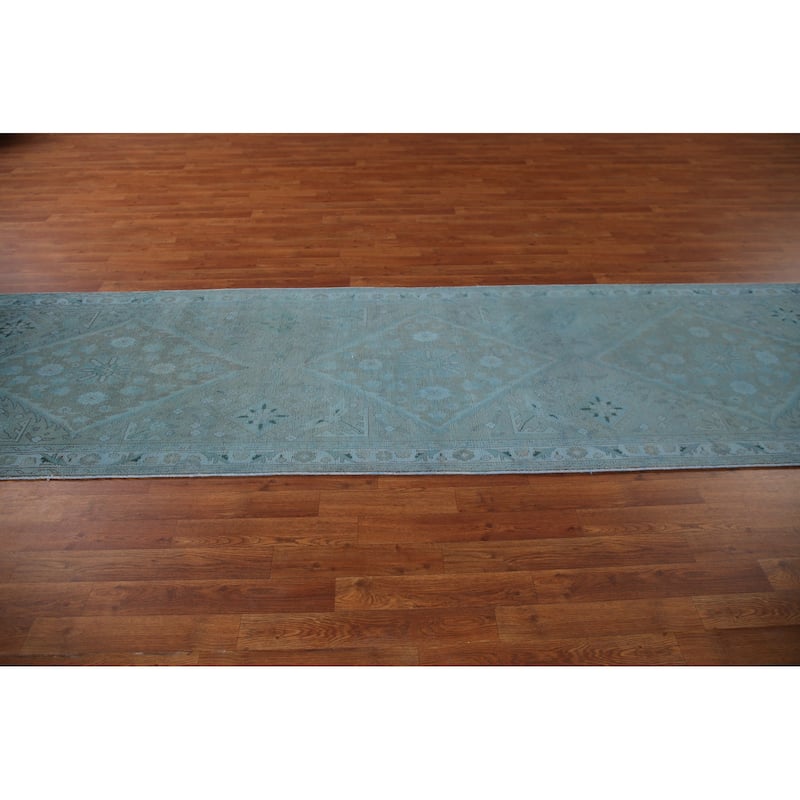 Hand-knotted Traditional Tabriz Persian Runner Rug Vintage Wool Carpet - 3'2" x 11'6"