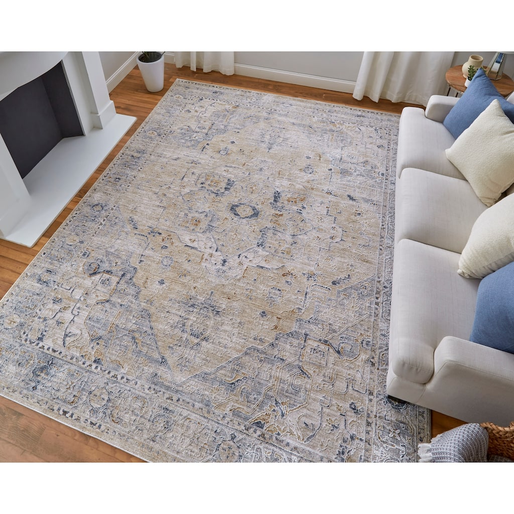 Grand Bazaar Hyannis Machine Made Medallion Transitional Area Rug