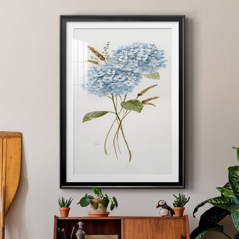 Petite Blue Hydrangea I Premium Framed Print - Ready to Hang