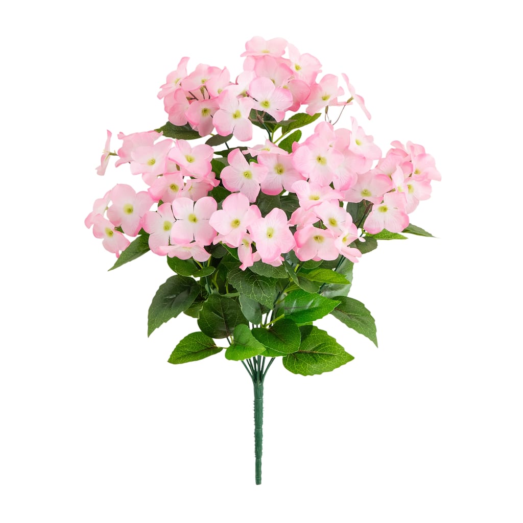 19-in UV Resistant Artificial Hydrangea Bush - Set of 3