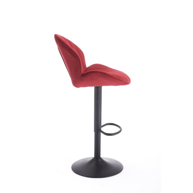 Set of 2 Adjustable Bar Stools with Back Support, Footrest, and 360° Swivel Seat for Home or Bar Counter