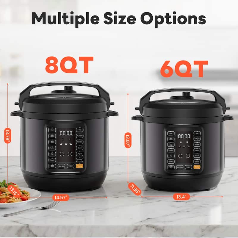 Electric Pressure Cooker, Upgraded 6 Quart/8 Quart 12-in-1 Multicooker, Stainless Steel Slow Cooker, Rice Cooker, Steamer, Sauté