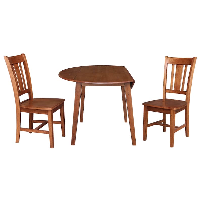 42" Round Dual Drop Leaf Table with Dining Chairs