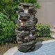 preview thumbnail 1 of 9, 6-Tier Outdoor Water Fountain w/Lights Waterfall Fountain for Patio Grey - Floor/Lighted - Polyresin