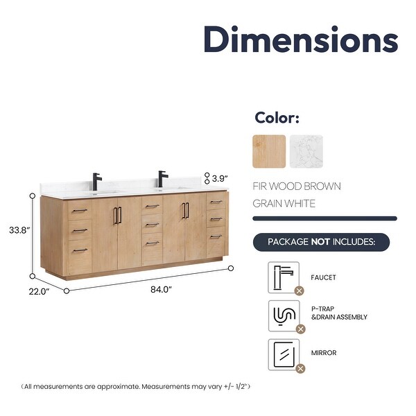 San Double Bath Vanity with Composite Stone Top without Mirror