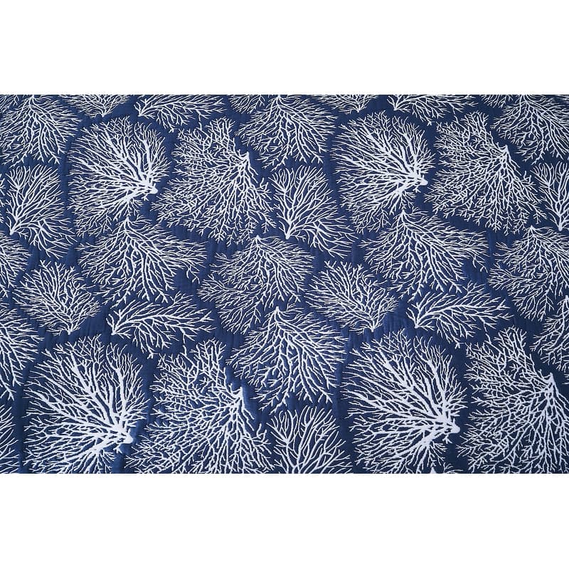 Blue Coral Jaquard Coverlet