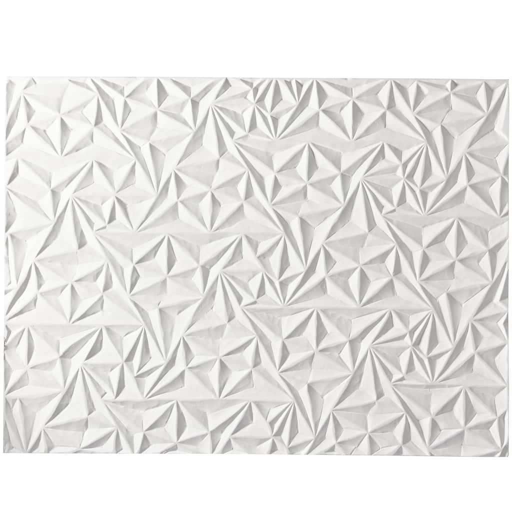 Wooden Geometric Handmade Intricately Carved Home Wall Decor - White - CosmoLiving by Cosmopolitan