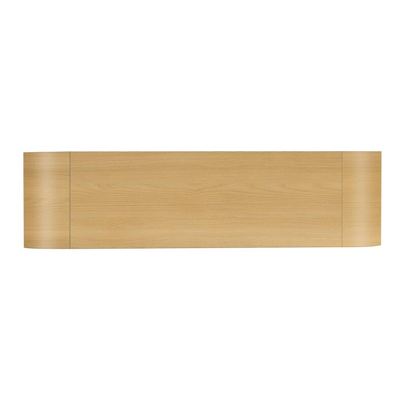 60" Curved Corner Cabinet Sideboard with Adjustable Shelves