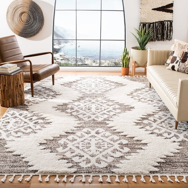 Large Area Rug With Moroccan Inspired Pattern. Vinyl Floor Mat 