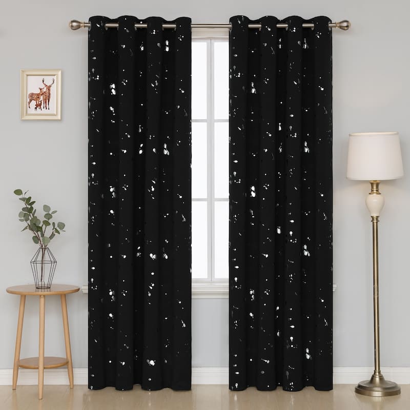 Deconovo Silver Spot 52 Width Curtain Panel Pair (2 Panel)