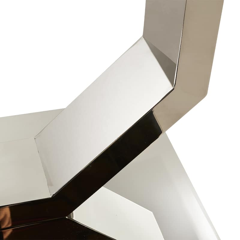 Modern White Marble Dining Table with Rectangular Tabletop, Golden Hexagonal-Legged legs, Dining Room Table for 8 - 79"
