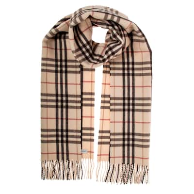 Burberry Check 100% Cashmere Oversized Scarf