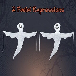 Halloween Tree Wrap Ghost Decoration, 2 Pack 50" Halloween Cute Ghost