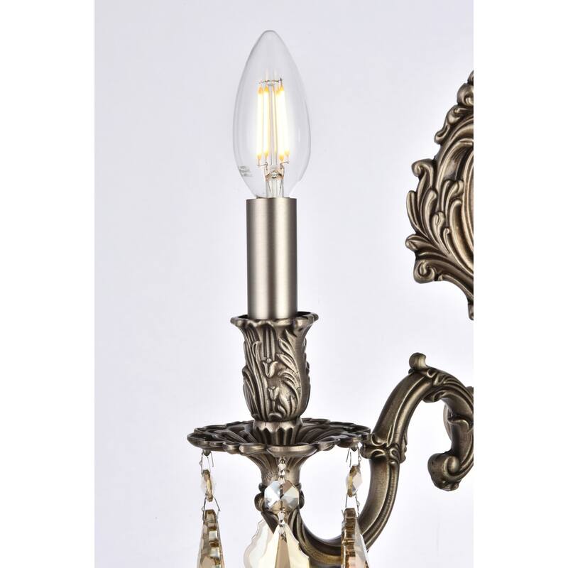 Elegant Lighting 9602W10-GT/RC Monarch 2 Light 12" Tall Wall Sconce