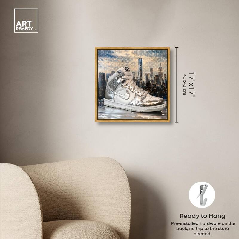 NYC Metallic Sneaker Canvas by Art Remedy