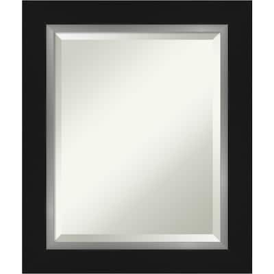 Beveled Wall Mirror - Eva Black Silver Frame