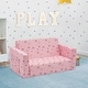 preview thumbnail 20 of 24, Kids Fold Out Couch 2-in-1 Children Convertible Sofa to Lounger Pink Rainbow