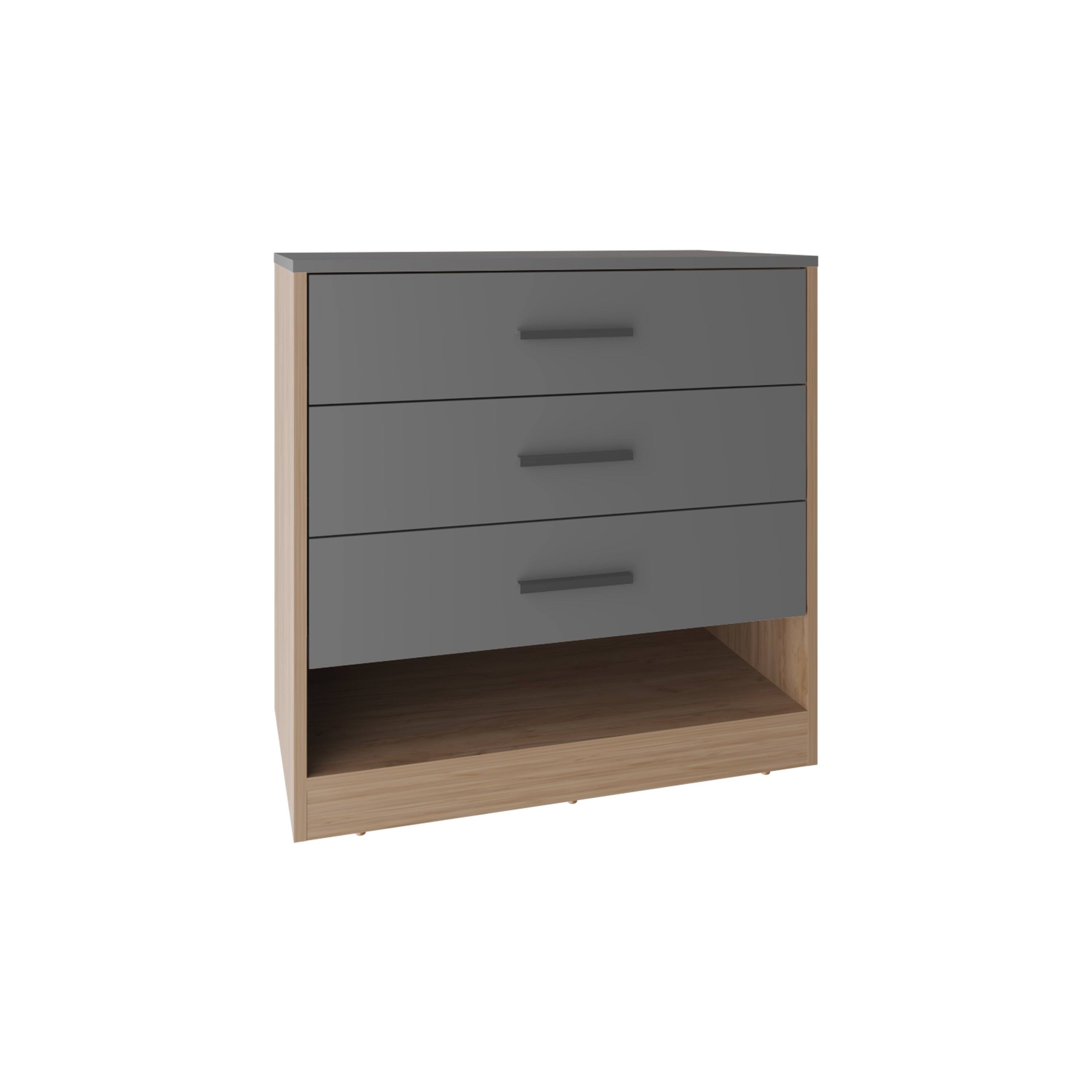 grey alder dresser OKD Dark Alder 6-Drawer 54-in W Standard dresser with Metal Handle Curved Profile Design one_size in Black