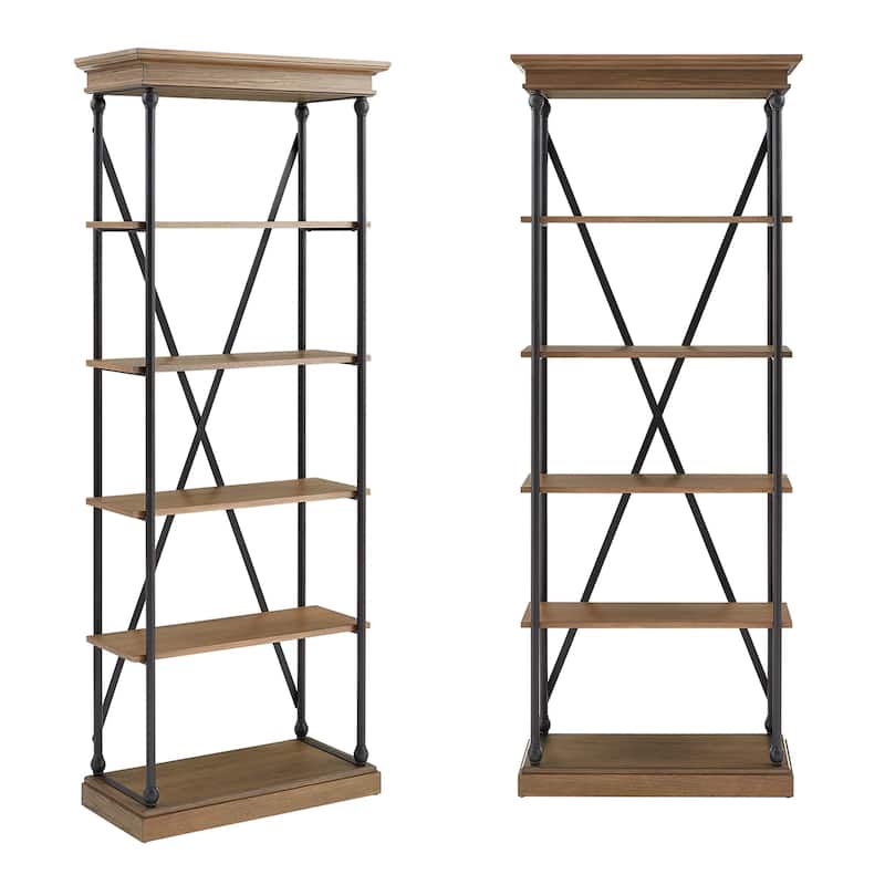 Dubrovnik Cornice Etagere Bookcase - Brown