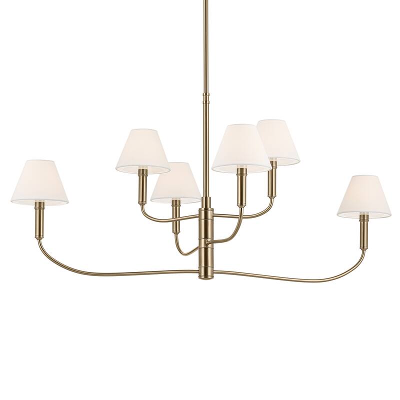 Eadie 41 Inch 6 Light Chandelier in Champagne Bronze