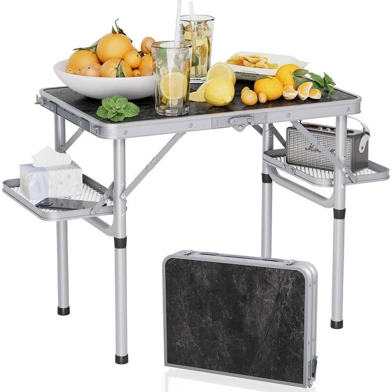 Small Camp Table Portable Small 2ft - Dark Marble Top