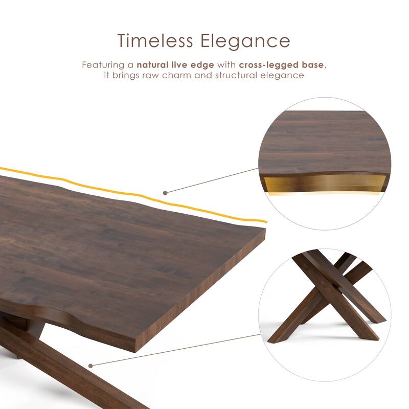 Furniture of America Abigail II Mid-Century Modern Handfinished Solid Wood 71-inch Dining Table