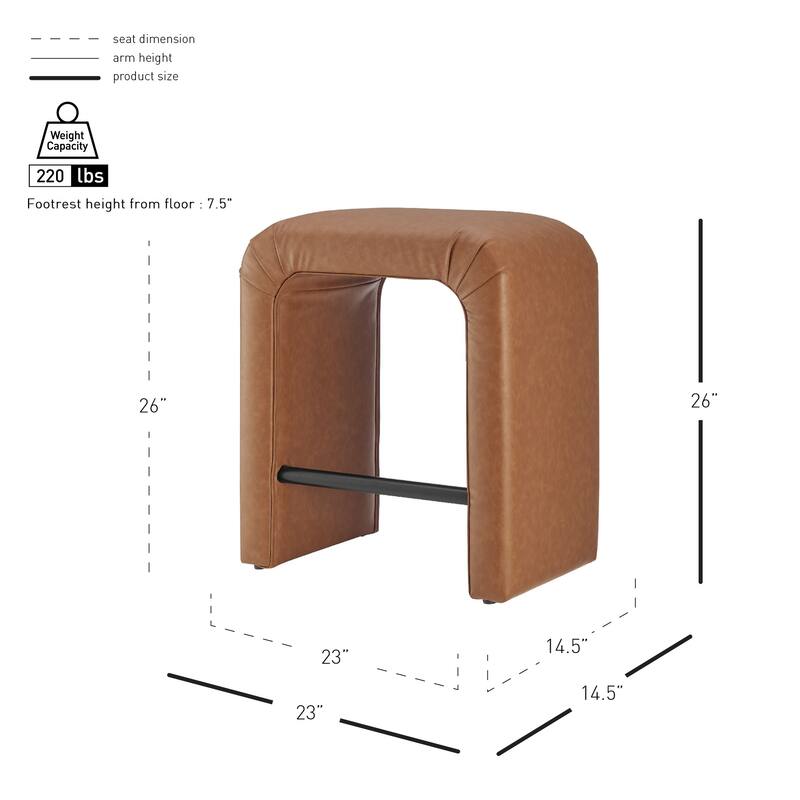 NPD Furniture Jovanka Faux Leather Counter Stool