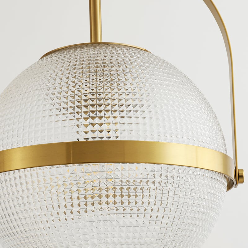 1-Light Modern Minimalist Matte Black/Gold Clear Glass Pendant Light