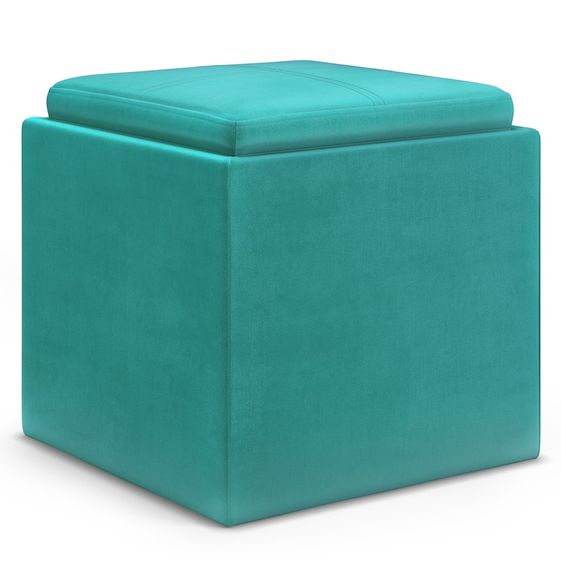 WYNDENHALL Townsend 17 inch Wide Contemporary Square Storage Ottoman