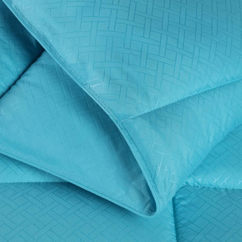 Superior Monochrome Basketweave Microfiber Down Alternative Comforter
