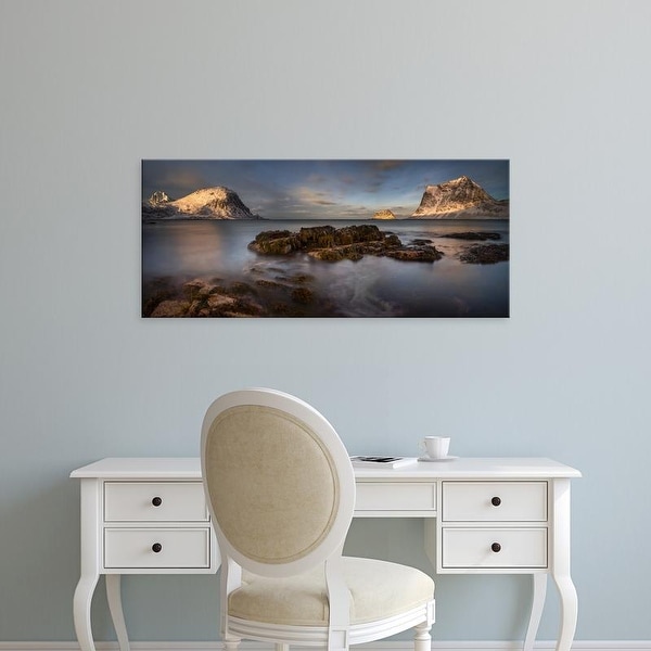 Easy Art Prints Panoramic Images's 'Vikbukta near Haukland Beach, Lofoten, Nordland, Norway' Premium Canvas Art