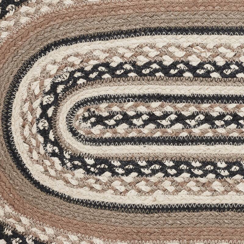 Sawyer Mill Charcoal Creme Jute Oval Runner 13x48